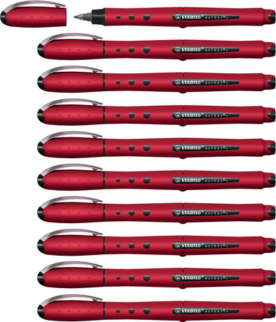 Stabilo worker+ - rollerball 0.5 mm - naturecolors wildflower - bordeaux - doos 10 stuks
