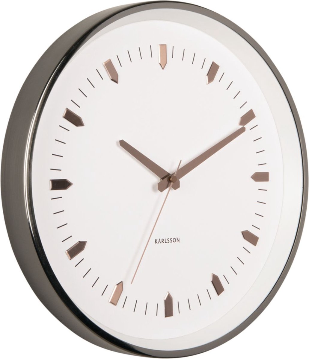 Reloj de pared Karlsson bastones de flecha - gris - ø35cm - reloj de pared moderno