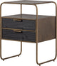 Comodino Wood polite - legno metallo - ottone anticato - 62x45x38