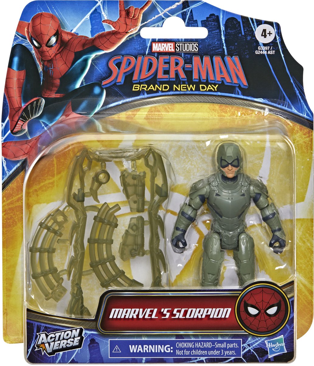 Hasbro Marvel Studios Spider-Man nuovissimo giorno Actionverse Marvel's Scorpion - action figure