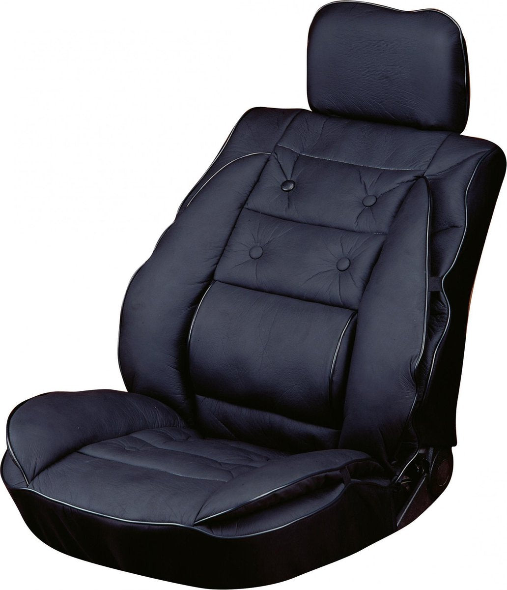 Chair cushion with lumbar support 95 x 50 cm Black