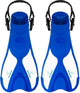 Delfín Atlantis - aletas - aletas - correa ajustable en el talón - para nadar snorkel - adultos - azul blanco - 36-41