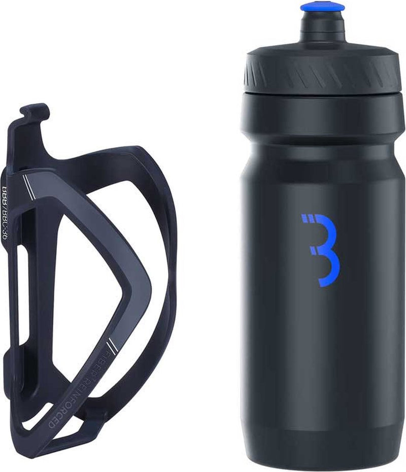 Bbb ciclismo flexcage - portabottiglie leggero con bottiglia - 550ml - nero blu - bici da corsa mountain bike - portaborraccia bicicletta - bbc-36c
