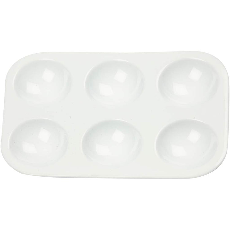 Palet, rechthoekig palet met 6 vakken, afm 13x8,5 cm, wit, 10 stuk 1 doos