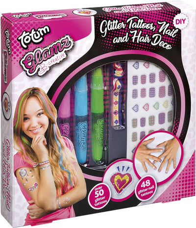 Totum Glamz Glitter tatuaggi e gesso per capelli