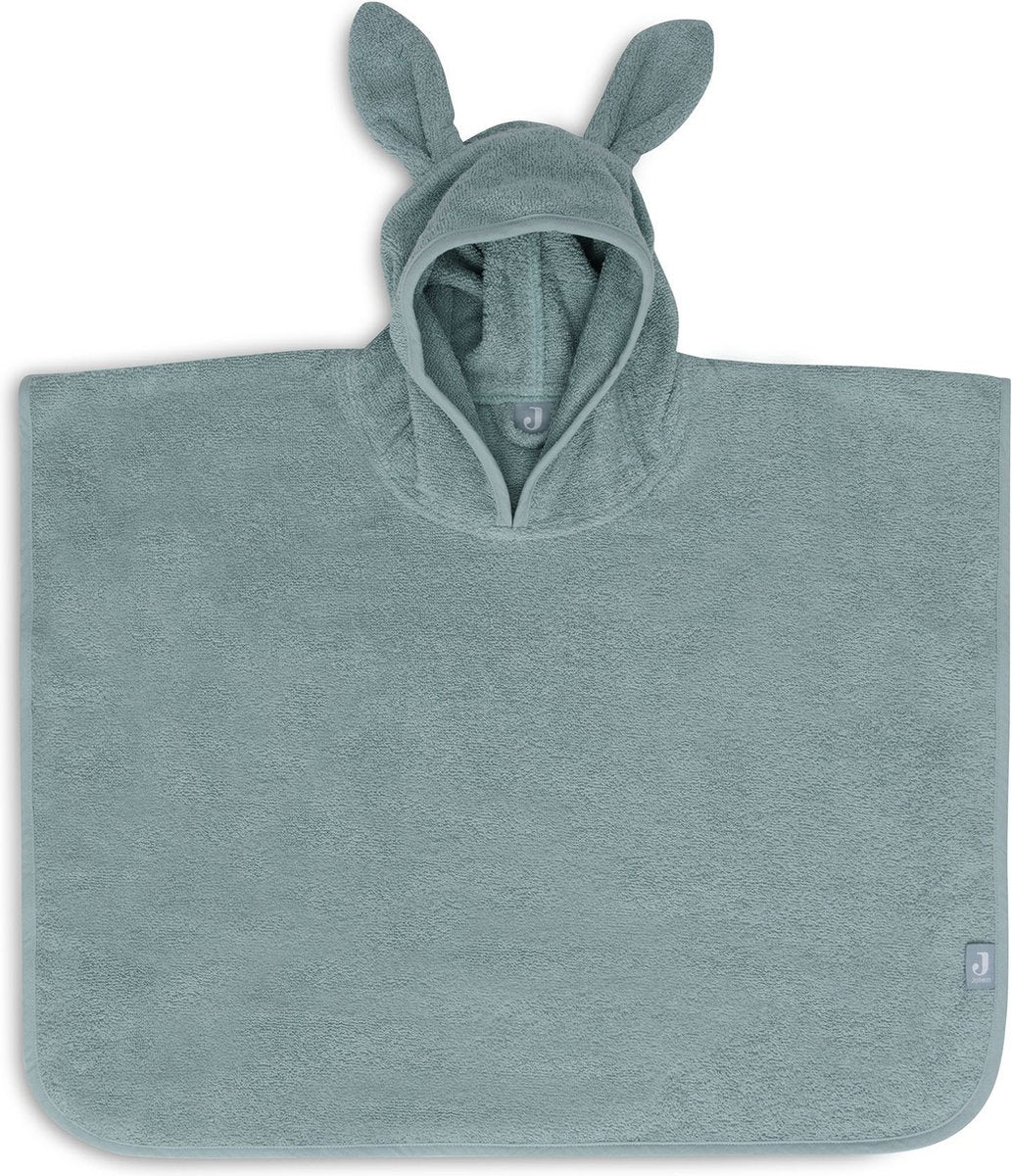 Jollein - poncho de baño de rizo para bebé - capa de baño infantil con capucha - verde mar
