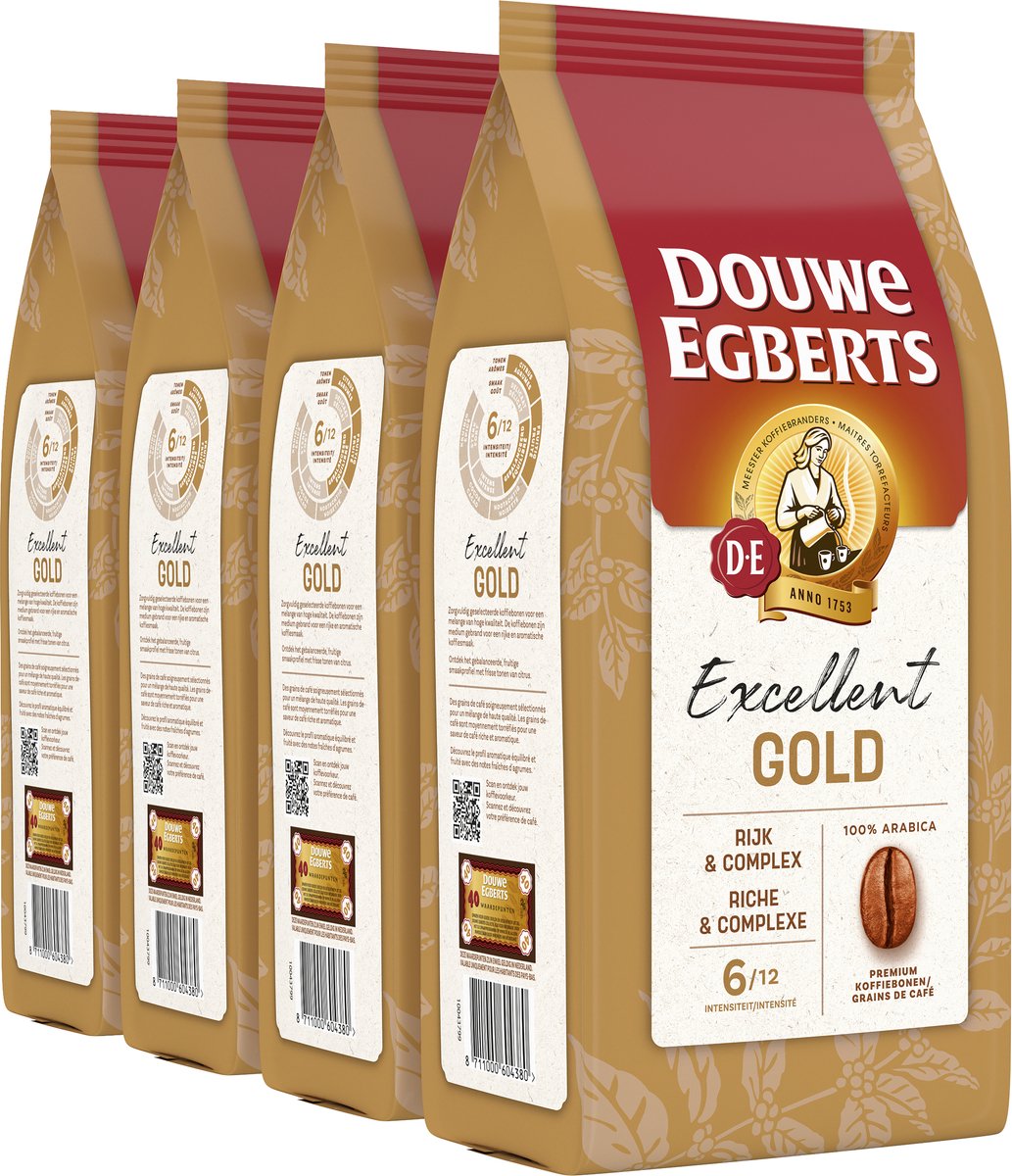 Douwe egberts excellent gold koffiebonen - 4 x 1 kg