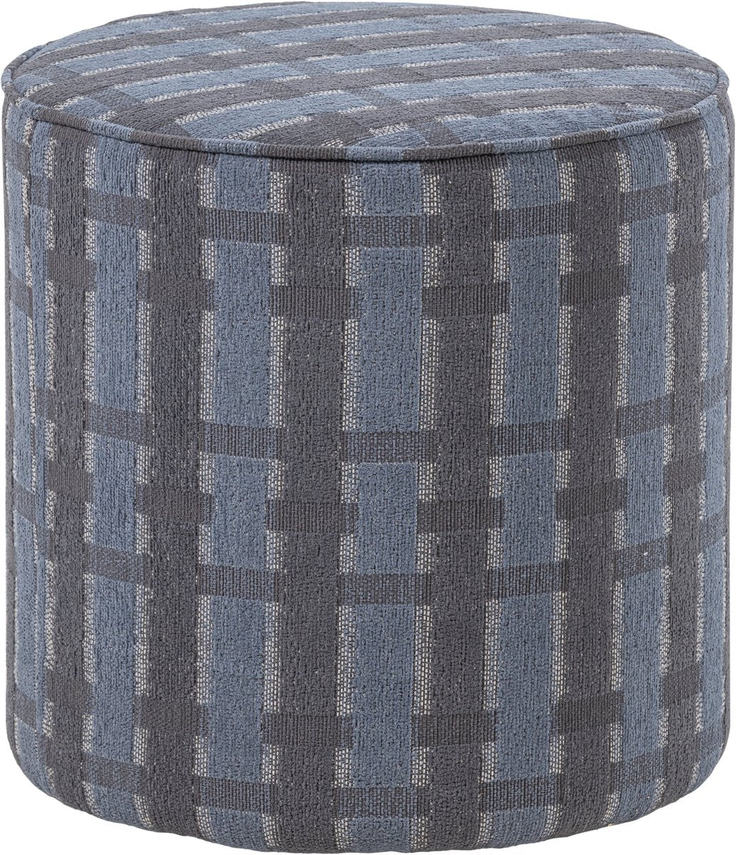 Pouf Woood Sarli design alto - ciniglia - grigio blu - 46x46x46