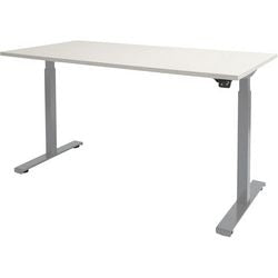 Escritorio para trabajar sentado o de pie Schaveburg Dextro Basic base en T blanco lima