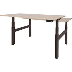 Escritorio para trabajar sentado o de pie Schaveburg Dextro Plus Duo T-Foot Lindberg Oak