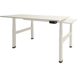 Scrivania sit-stand Schavenburg Dextro Plus Duo piede a T bianco lime
