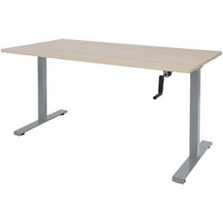 Escritorio para trabajar sentado o de pie Schaveburg Dextro manivela con pie en T Lindberg Oak