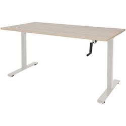 Escritorio para trabajar sentado o de pie Schaveburg Dextro manivela con pie en T Lindberg Oak