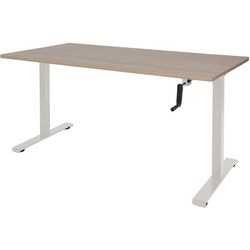 Scrivania sit-stand Schavenburg Dextro pendolo con piede a T Havana Cherry