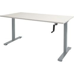 Scrivania sit-stand Schavenburg Dextro pendolo con piede a T bianco lime