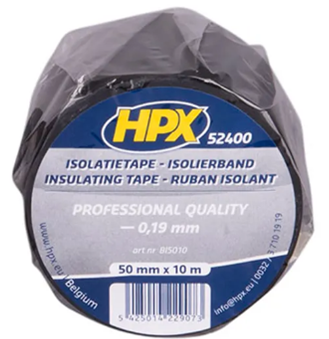 Cinta de aislamiento HPX PVC 50 mm x 10 metros - negro