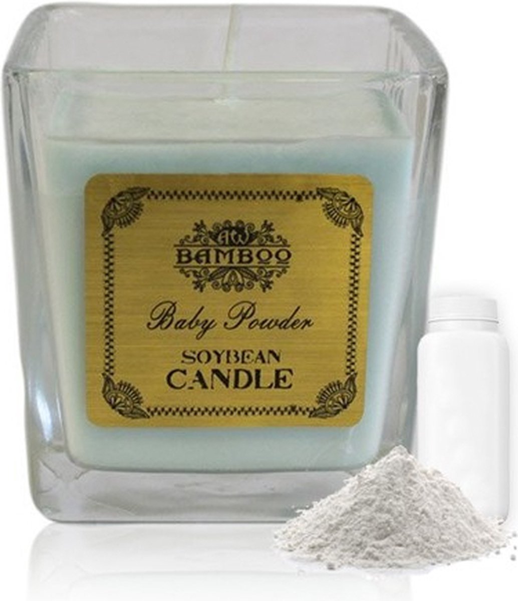 Joy of balance vela perfumada de cera de soja en vaso - talco para bebés - 30 horas de combustión