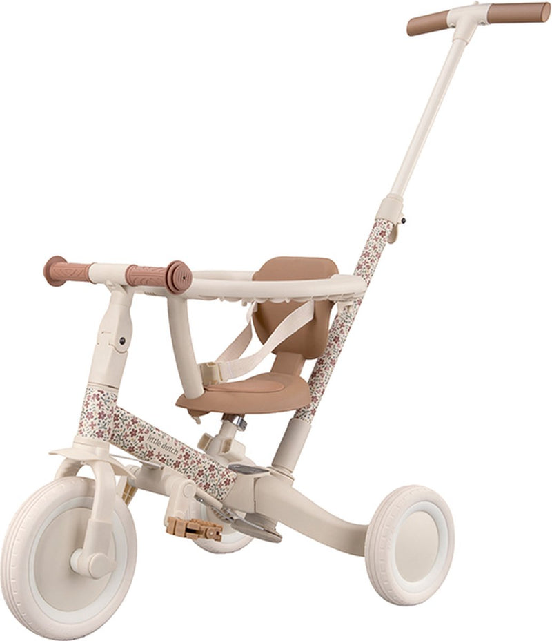 Little Dutch - Triciclo 4 in 1 con barra di spinta - Fiore solare
