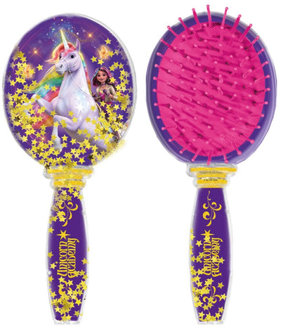 Totum Unicorn Academy Toys - Spazzola per capelli con glitter mobili - Accessori per capelli - Giochi di ruolo di bellezza per ragazze dai 3 anni