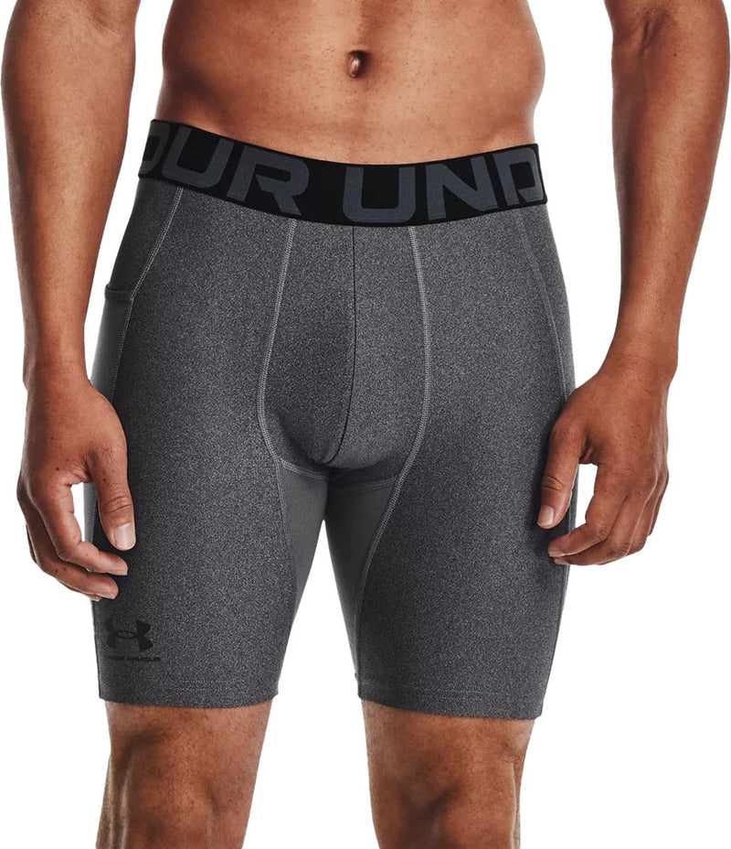 Pantaloncini Under Armour UA HG Armor - Pantaloni sportivi grigi da uomo - Carbon Heather - Nero