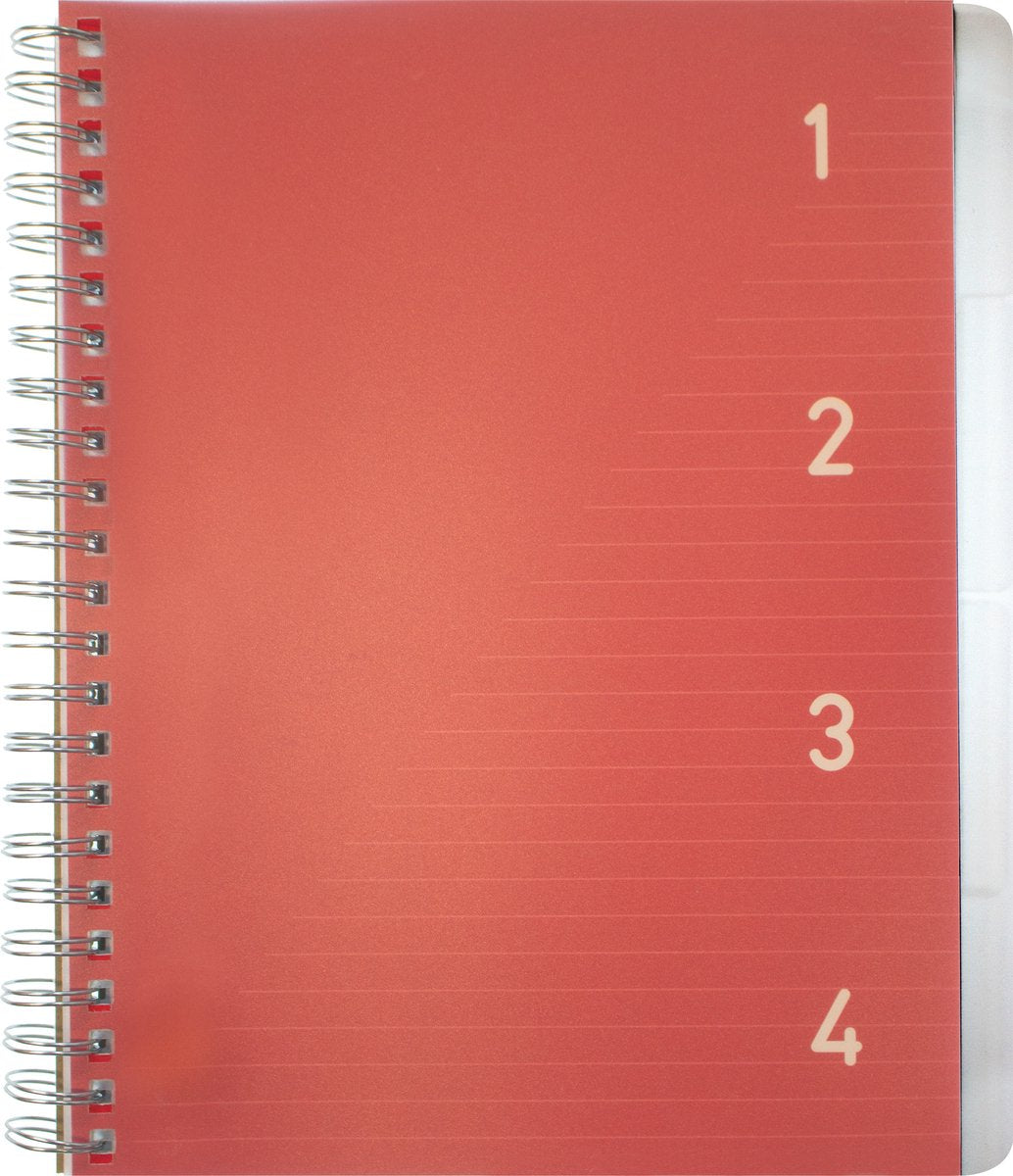 Blocco note 4 in 1 Kangaro - a5 - riga - 200 pagine - 60 grammi - rosso - 4 pezzi - k-58382-4