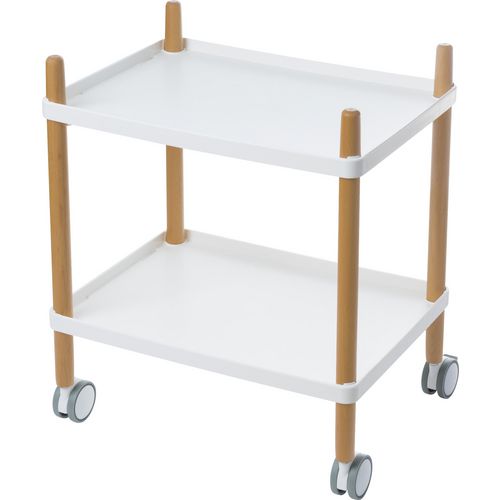 Carrello con 2 ripiani paperflow bianco non regolabile in altezza