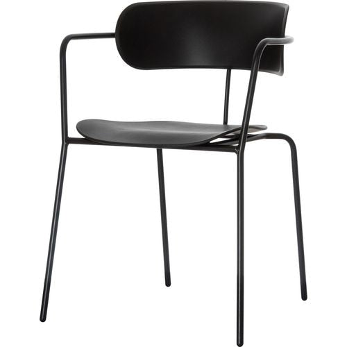 Bezoekersstoel paperflow plastic zwart