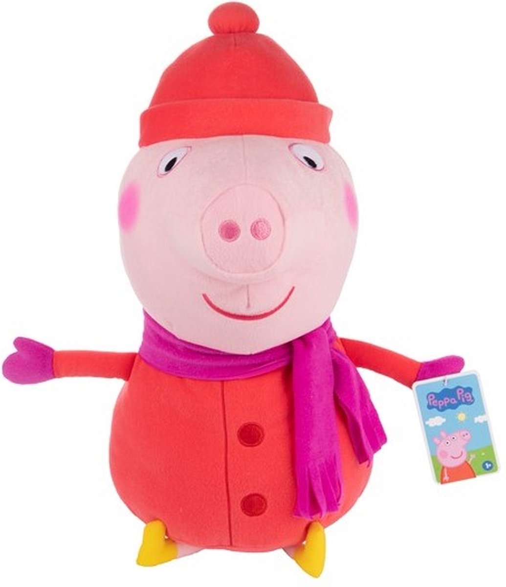 Peluche Sambro Peppa Pig - Peluche Peppa 50 cm - Edizione invernale