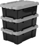 Scatola portaoggetti Iris Power Box - 12,5 l - plastica - nero grigio - set da 3