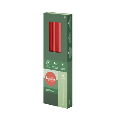 Velas góticas de Bolsius 245 24 Box 4 Delicado rojo