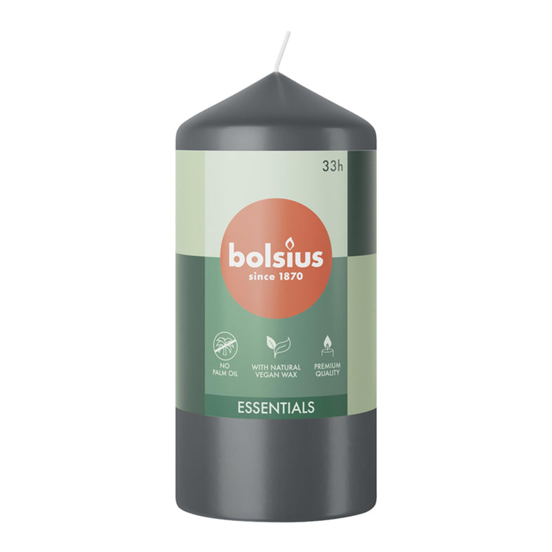 Candela a colonna Bolsius 120 58 grigio tempesta