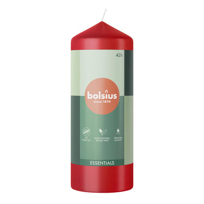 Candela a colonna Bolsius 150 58 rosso delicato