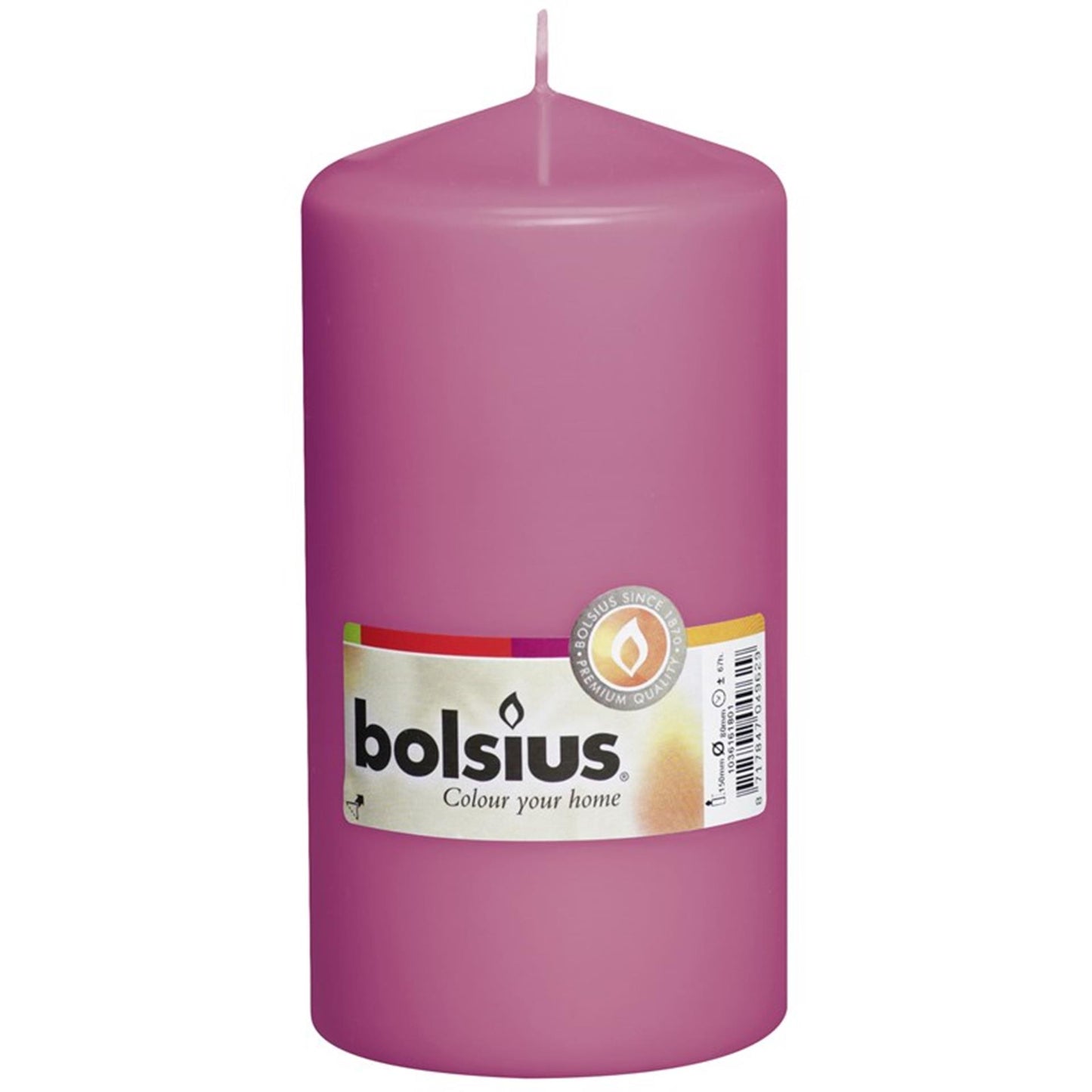 Vela de pilar Bolsius 150 78 fucsia