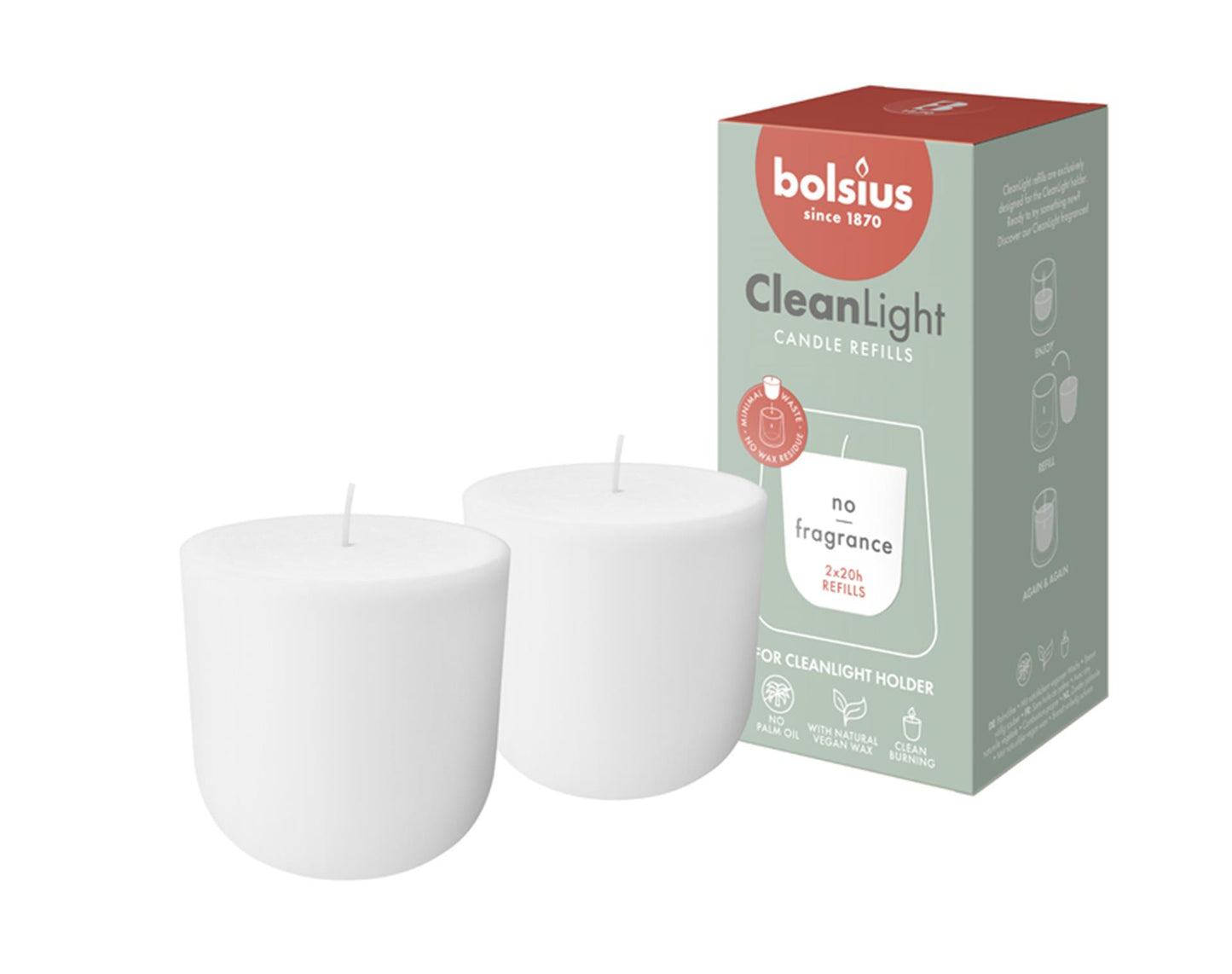 Bolsius navulling clean light zero 2 st.