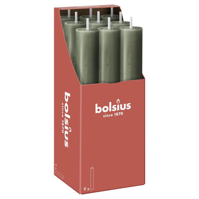 Candela da tavolo Bolsius xl 230 30 oliva fresca