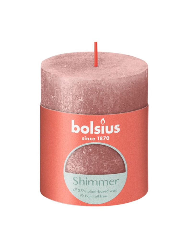 Candela a colonna rustica Bolsius 80 68 rosa