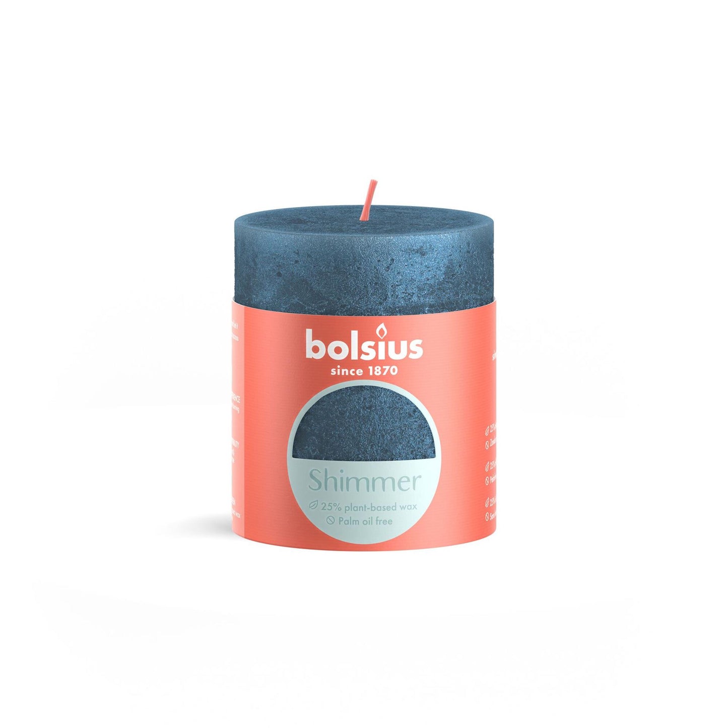 Bolsius Bolsius Shimmer Stub Candela 8x6,8 cm blu