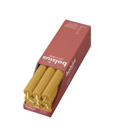 Vela de mesa rústica Bolsius amarillo miel