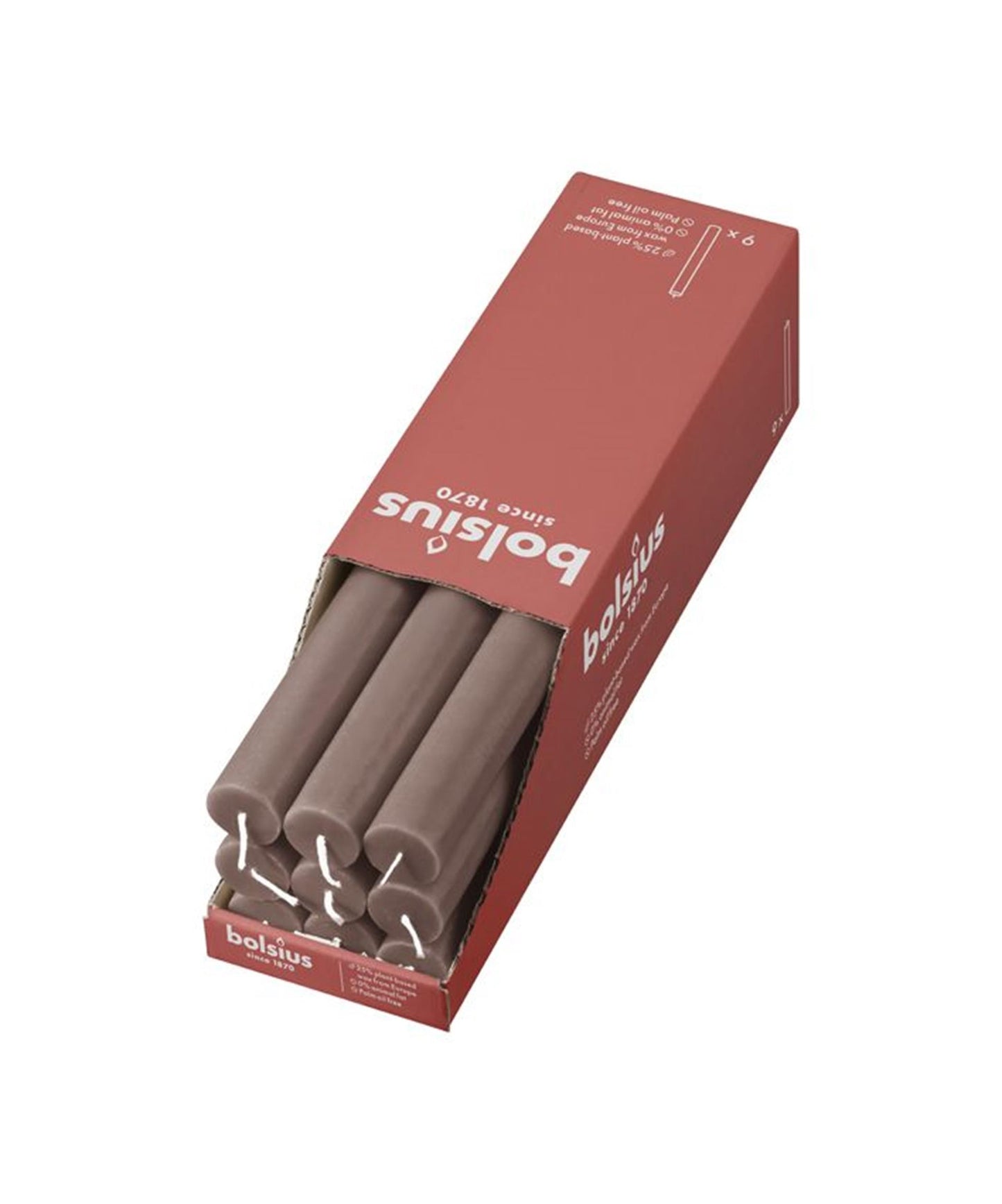 Candela da tavolo rustica Bolsius tortora