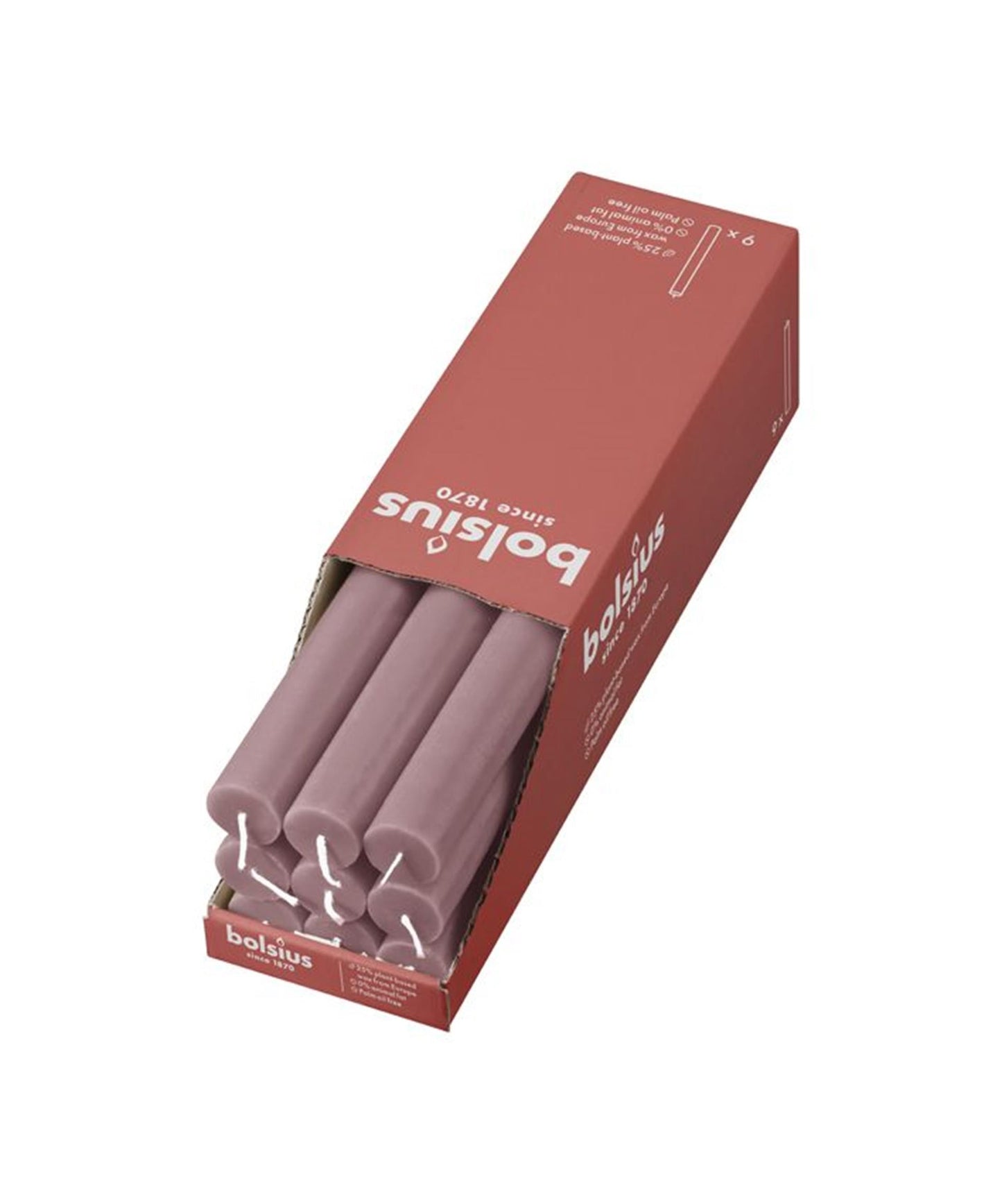 Vela de mesa rústica Bolsius rosa