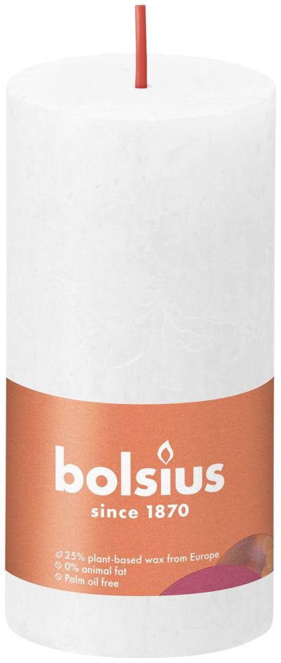 Candela a colonna rustica Bolsius 100 50 bianco