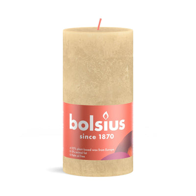 Vela rústica Bolsius 100 50 beige
