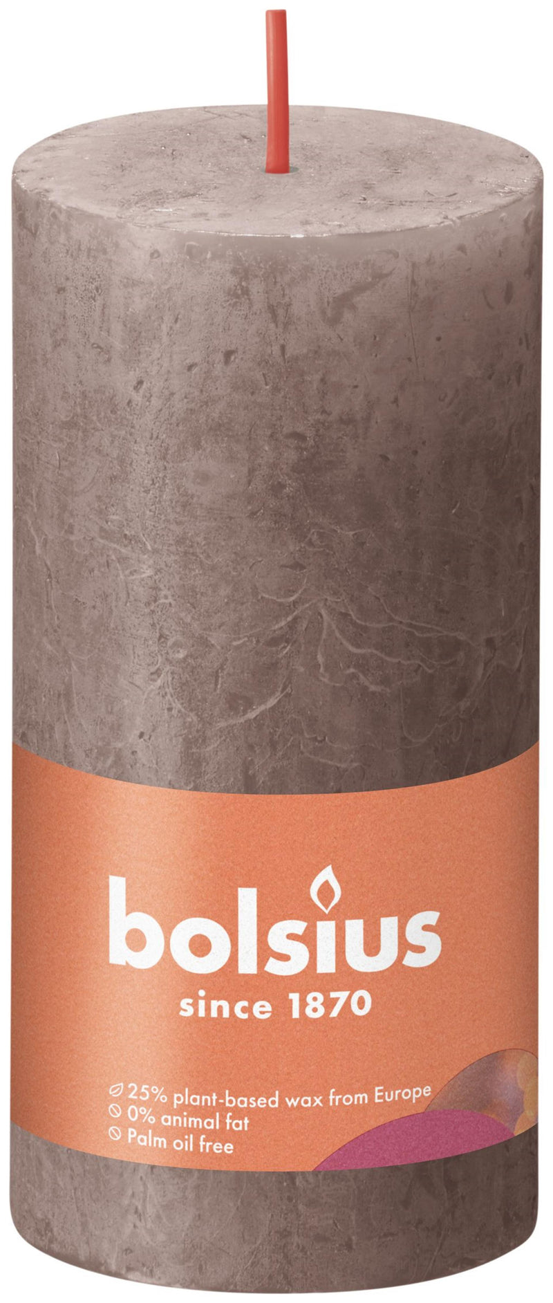 Candela a colonna rustica Bolsius 100 50 tortora