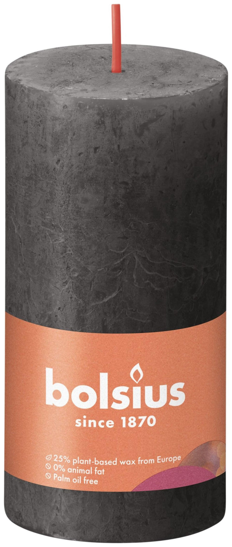 Candela a colonna rustica Bolsius 100 50 grigio