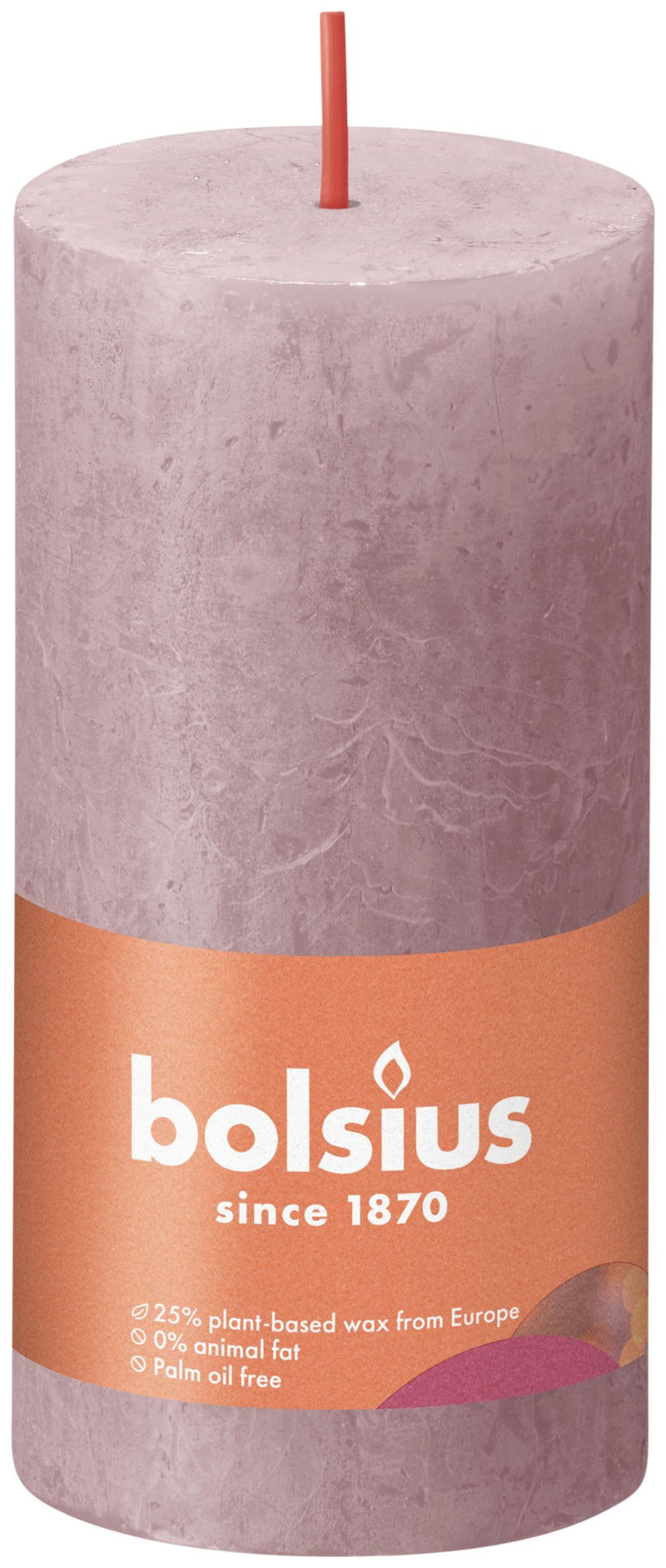 Candela a colonna rustica Bolsius 100 50 rosa
