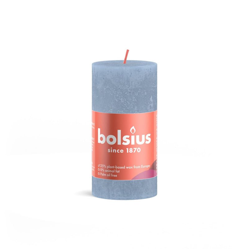 Vela rústica Bolsius 100 50mm azul cielo