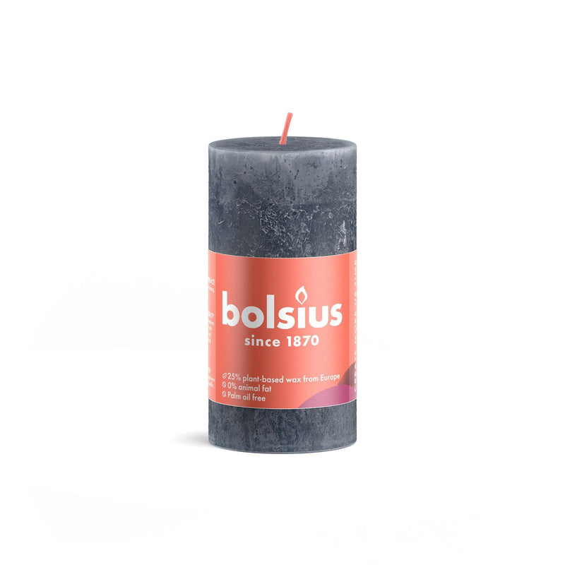 Candela rustica Bolsius 100 50 azzurro