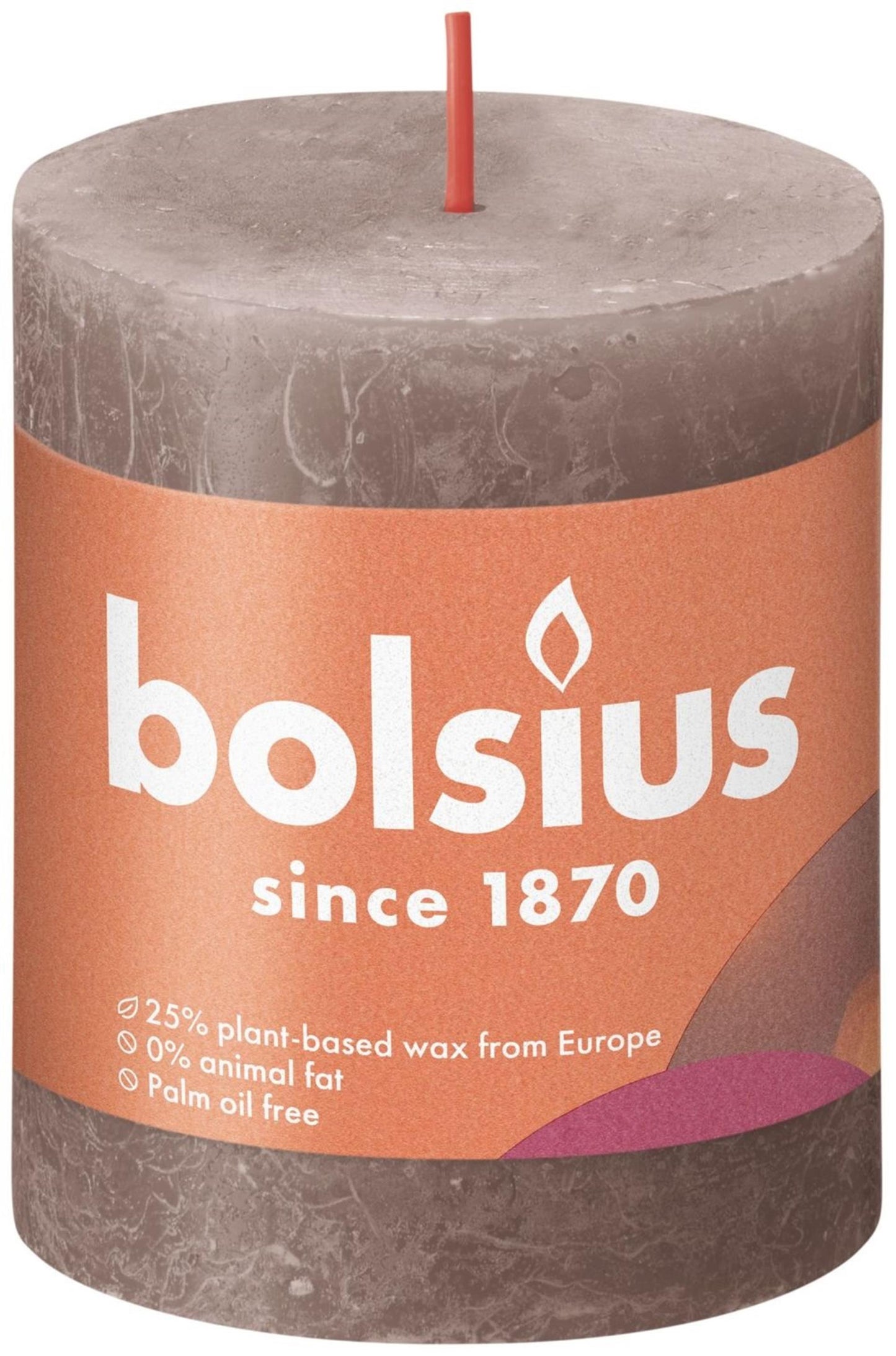 Bolsius Stub Candle Rustic Taupe 80x68 mm
