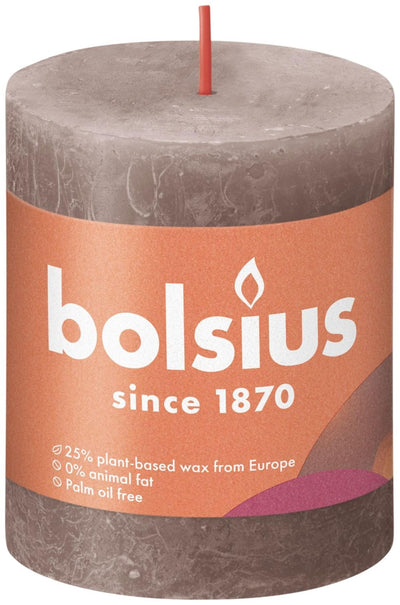 Bolsius Stub Candle Rustic Taupe 80x68 mm