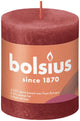 Bolsius shine collection rustiek stompkaars 80 68 delicate red- delicaat rood